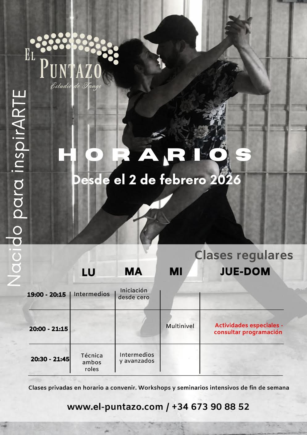 horarios clases de tango