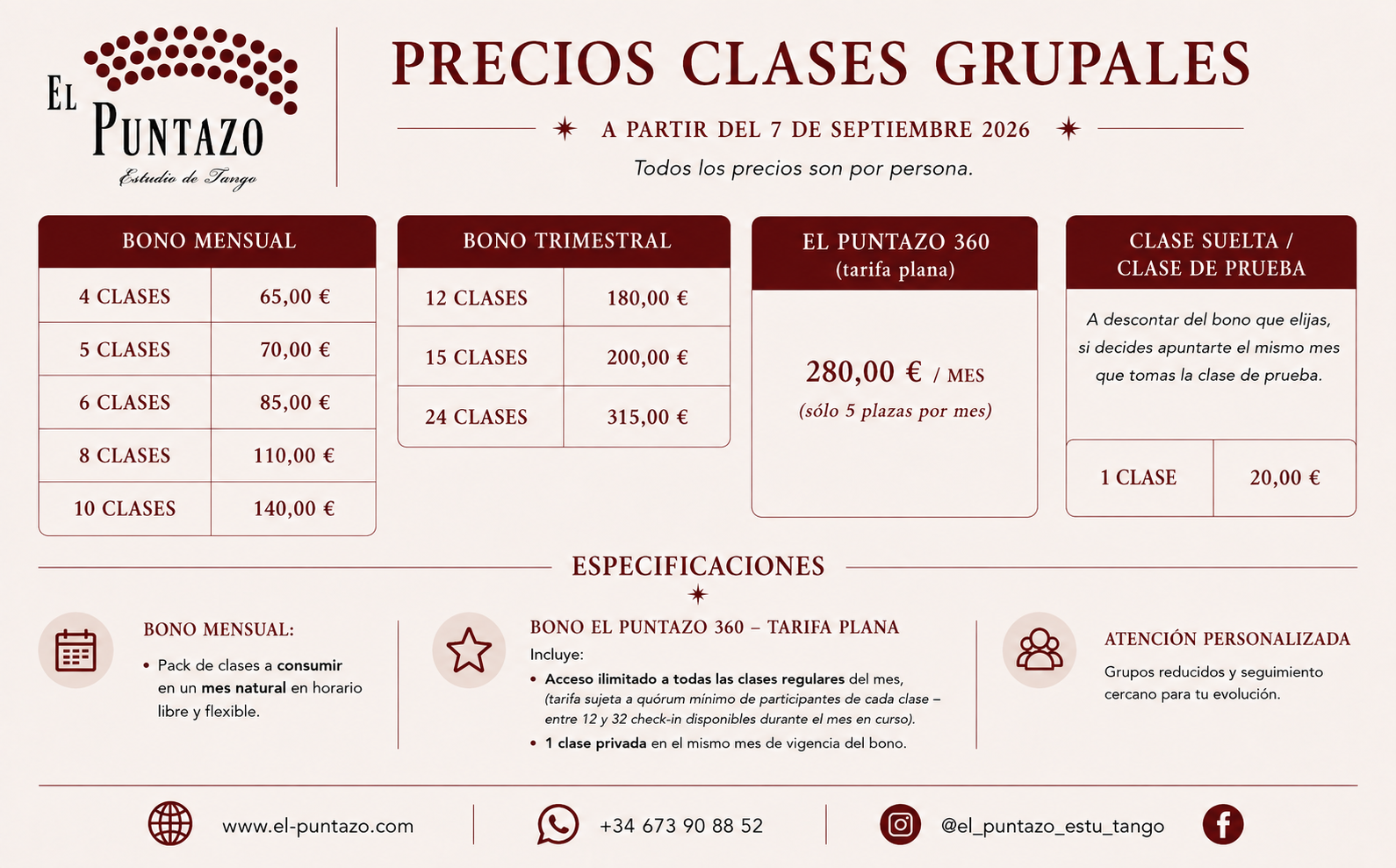 Group Class Prices